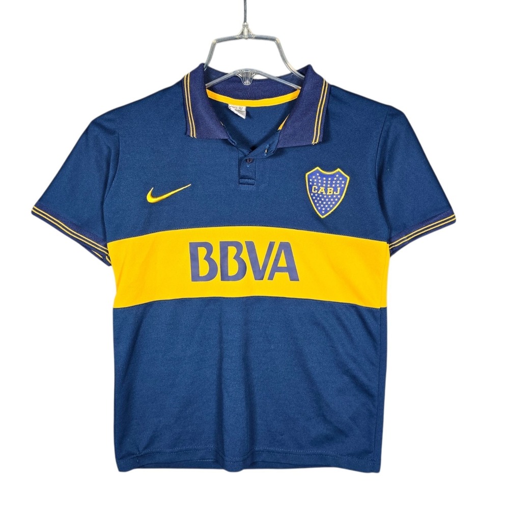 Boca Juniors Jersey Boys Size 12 2014-2015 Home Nike Soccer Collared Riquelme‎